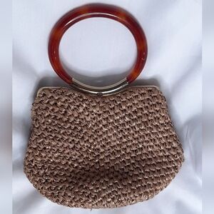 MM Morris Moskowitz Vintage Couture Crocheted Straw Purse